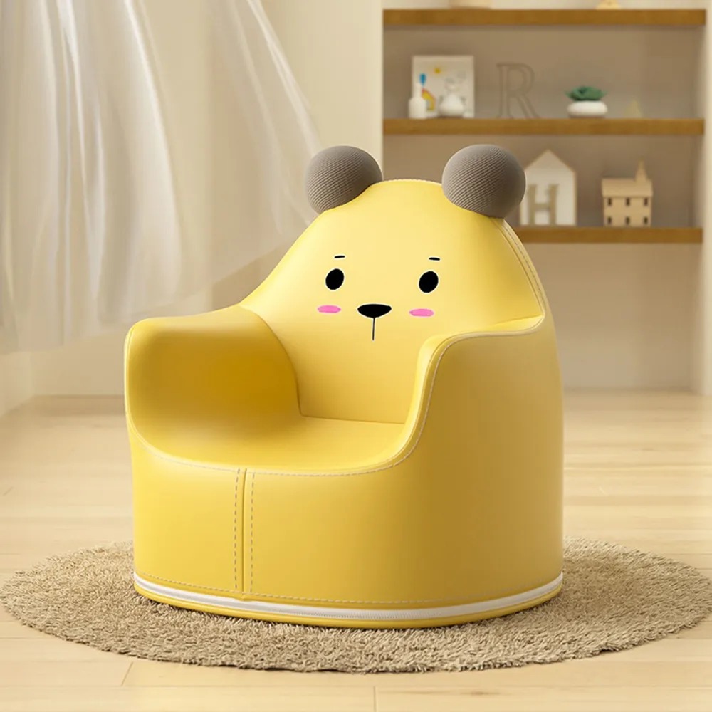 Детское кресло UNIX Kids Bear S Yellow Мишка, эргономичное со съемным чехлом