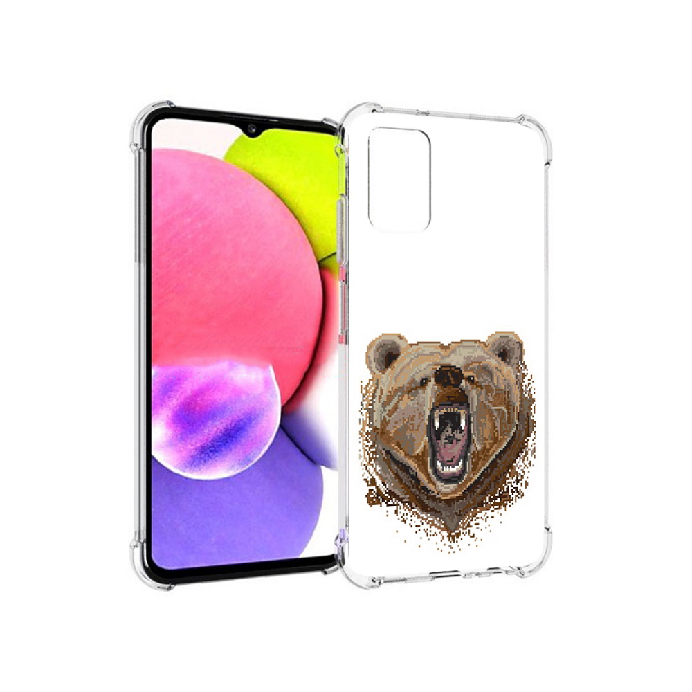 

Чехол MyPads Tocco для Samsung Galaxy A03s пиксельный медведь (PT162170.549.539), Прозрачный, Tocco