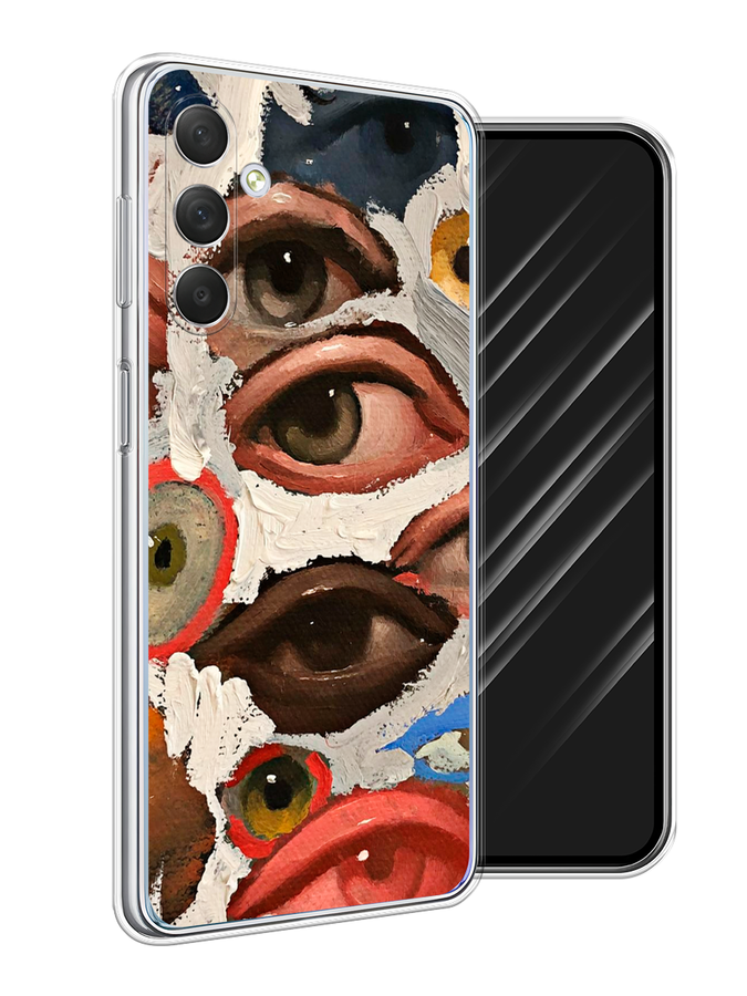 

Чехол Awog на Samsung Galaxy M54 "Глаза масляная живопись", Серый;бежевый;красный, 2108250-7