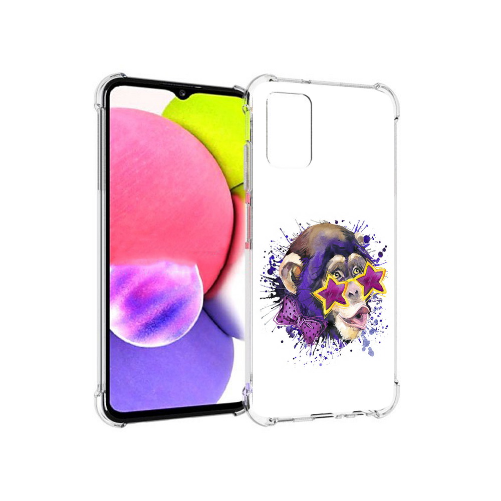 

Чехол MyPads Tocco для Samsung Galaxy A03s обезьяна в очках (PT162170.549.524), Прозрачный, Tocco