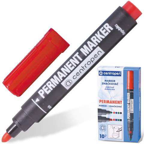 

Маркер перманентный CENTROPEN арт. 150062, 10 шт., Красный