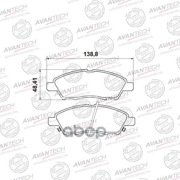 

Тормозные колодки AVANTECH дисковые с проивоскрипной пластиной AV0232