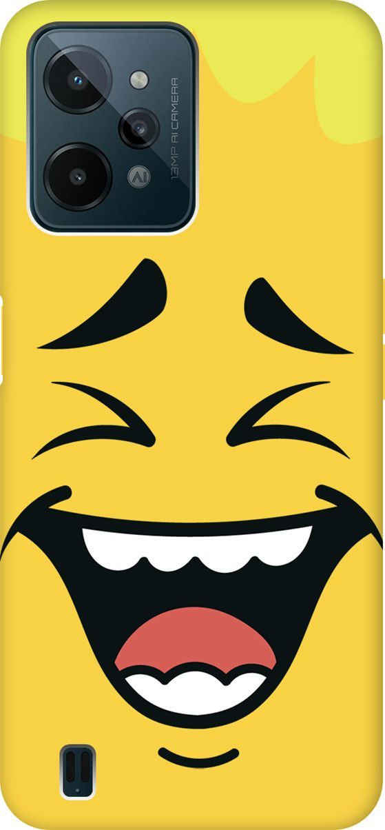 

Чехол на Realme C31 "Laughing Face" желтый, Желтый;белый, 1573200