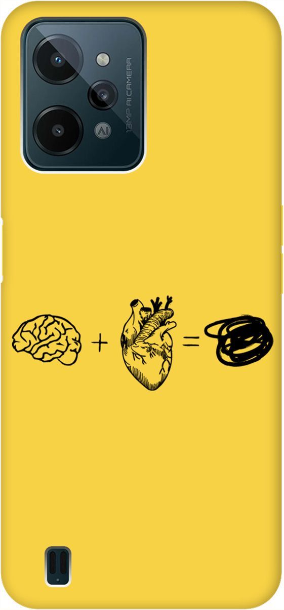 

Чехол на Realme C31 "Brain Plus Heart" желтый, Желтый;черный, 1573100