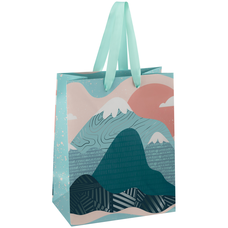 

Пакет подарочный 18x23x10см MESHU Mountains, матовая ламинация, выб лак, 12шт (Pm_40019), Голубой