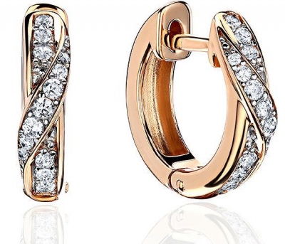 

Серьги конго из красного золота Эстет 01С1113957Р, фианит, 01С1113957Р