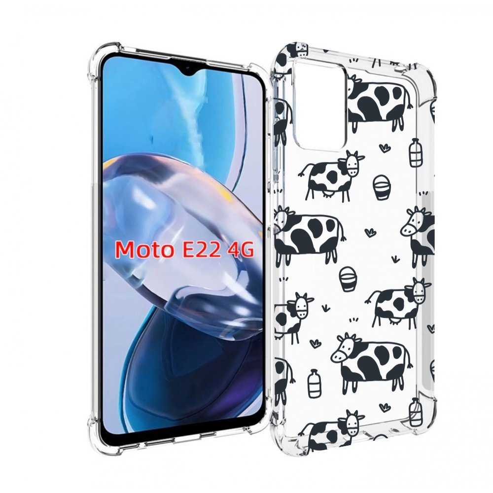 

Чехол MyPads маленькие-коровки для Motorola Moto E22 4G / E22i 4G, Прозрачный, Tocco