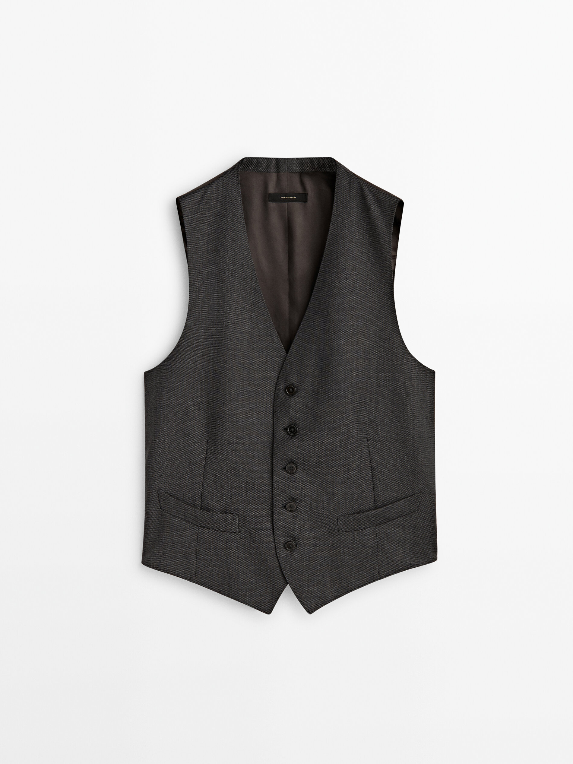 

Жилет мужской Massimo Dutti 02722184802 серый 56 RU, 02722184802
