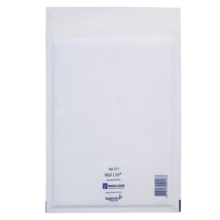 

Крафт-конверт с воздушно-пузырьковой плёнкой Mail Lite, 18х26 см, White, (2шт.), Белый