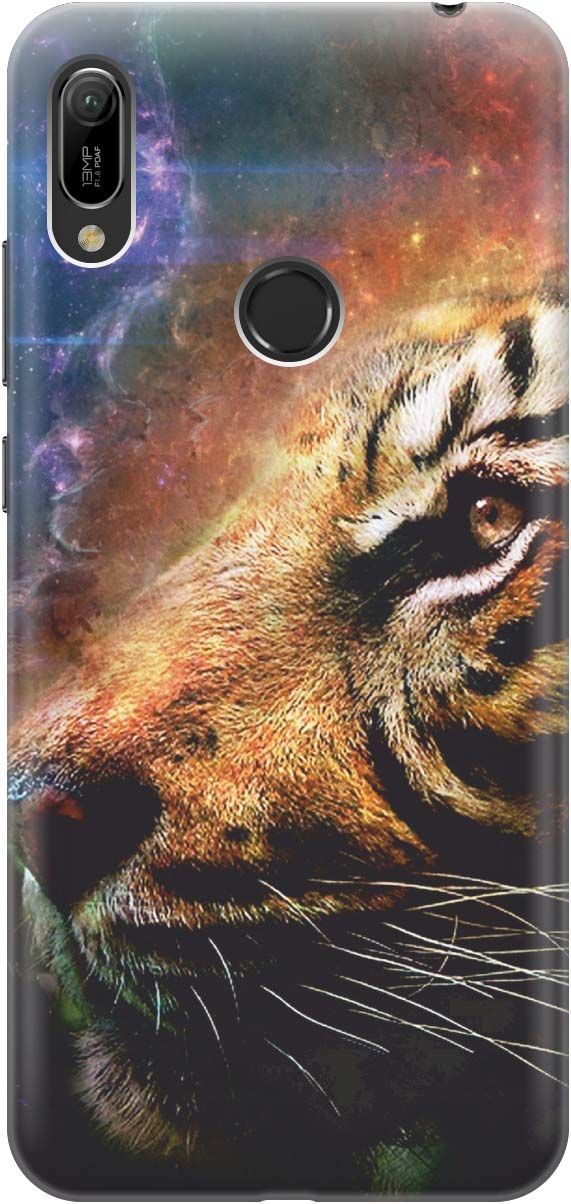 

Чехол на Honor 8A/8A Pro/Huawei Y6 (2019)/Y6 Prime (2019) "Космический тигр", Оранжевый;синий, 364