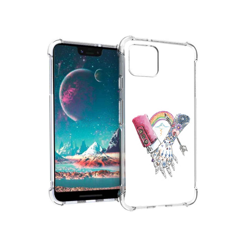 

Чехол MyPads Tocco для Google Pixel 4 абстракция руки в татуировках (PT139521.618.212), Прозрачный, Tocco