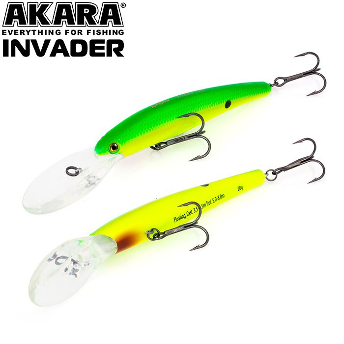 

Воблер Akara Invader 120F 20 гр 5/7 oz 4,7 in A31, Разноцветный, Invader