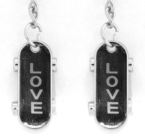 Парные брелоки унисекс 4Love4You DBR019 черные/серебристые