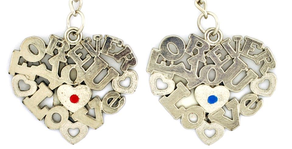 Парные брелоки унисекс 4Love4You DBR018 серебристые