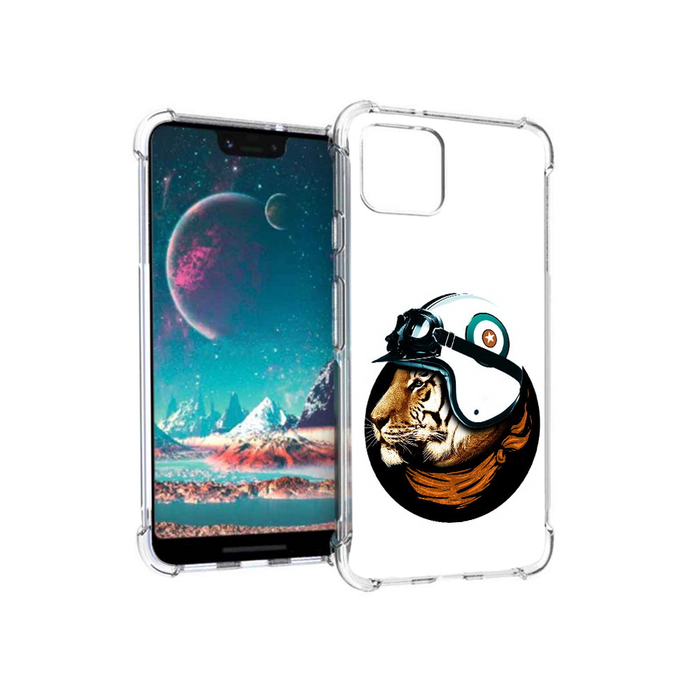

Чехол MyPads Tocco для Google Pixel 4 Тигр в шлеме (PT139521.618.171), Прозрачный, Tocco