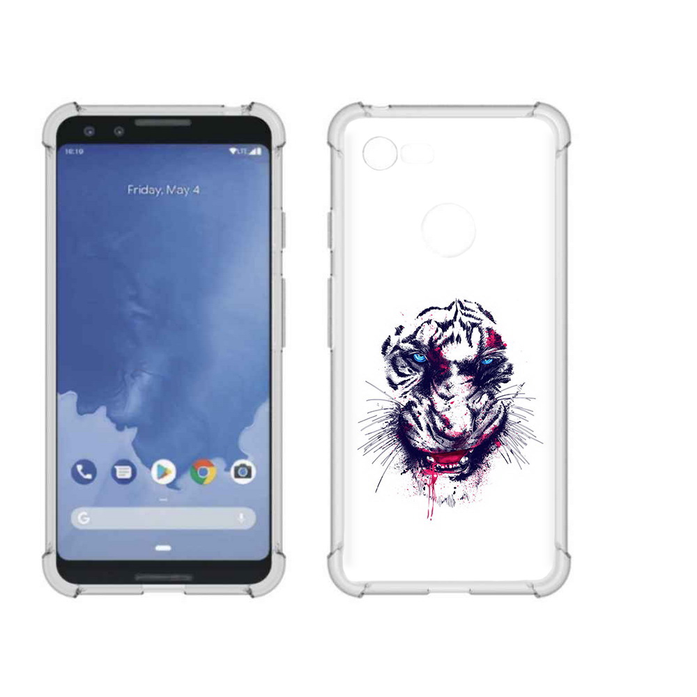 

Чехол MyPads Tocco для Google Pixel 3 безумный тигр, Прозрачный, Tocco