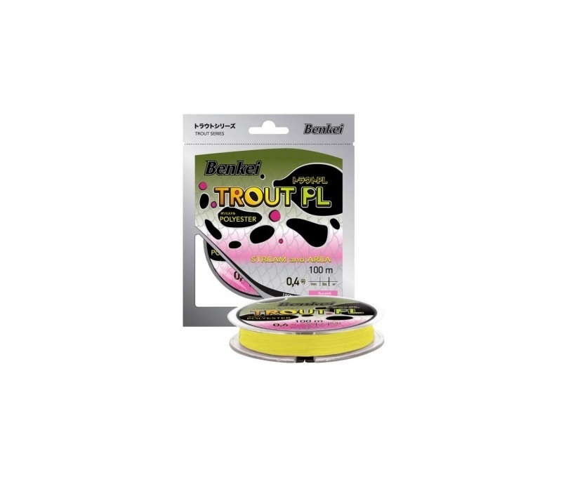 Полиэстер Benkei Trout PL 100m желтый fluo #06 (0,128mm), 1,45kg