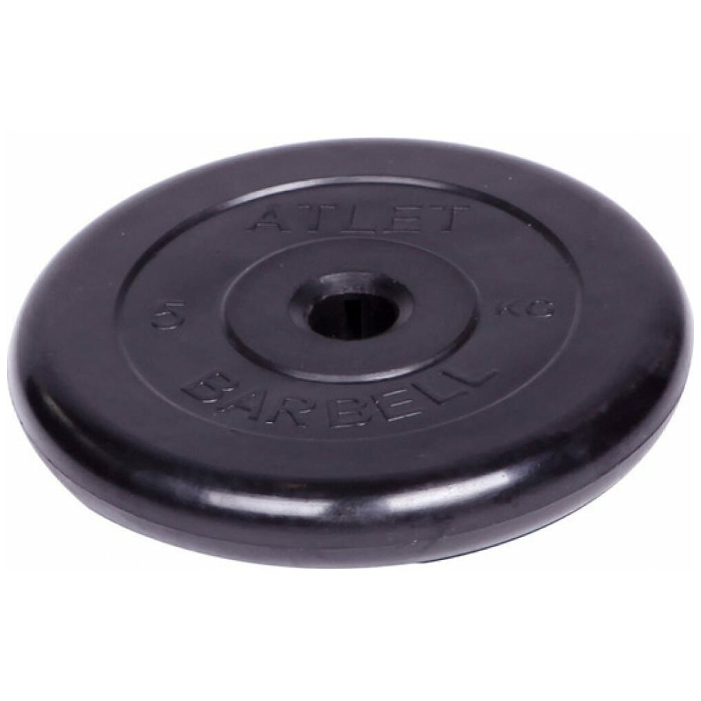 

Barbell Диск обрезиненный Atlet d 31 мм чёрный 5,0 кг СГ000001513, Черный