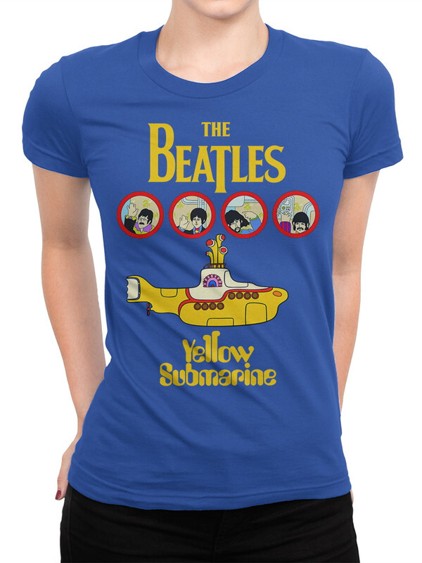 

Футболка женская DreamShirts Studio The Beatles - Yellow Submarine 1 синяя XS, Синий, The Beatles - Yellow Submarine 1