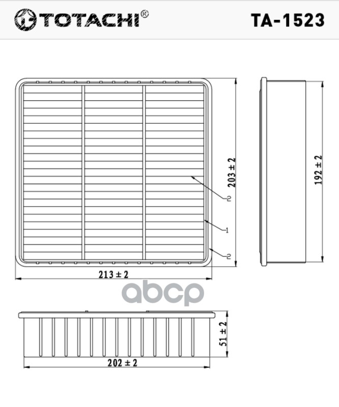 фото Фильтр воздушный totachi ta-1523 totachi арт. ta-1523