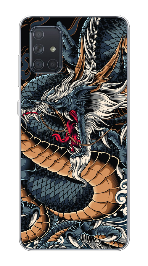 

Чехол на Samsung Galaxy A71 4G "Japanese Dragon", Коричневый;черный;синий, 29050-1
