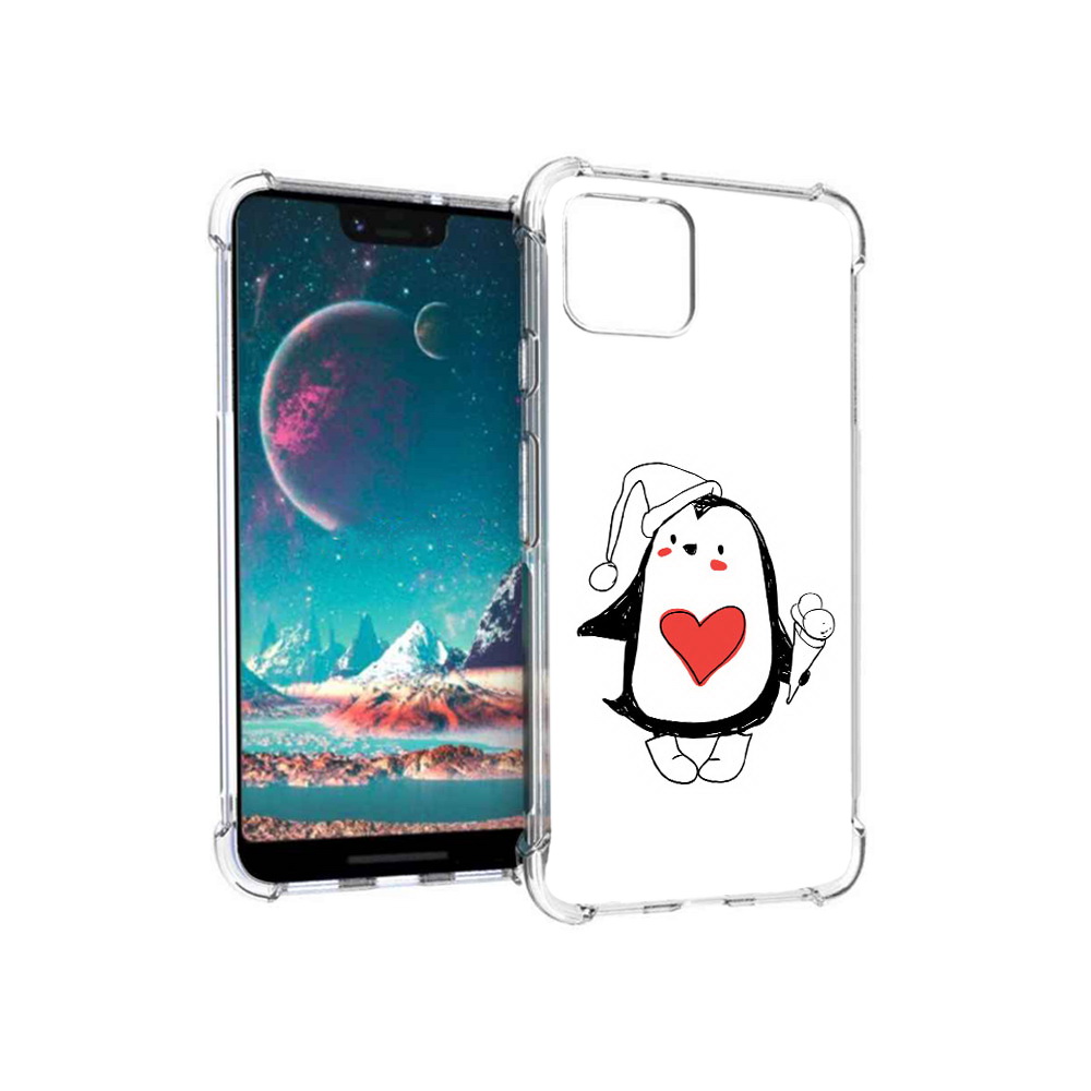 

Чехол MyPads Tocco для Google Pixel 4 Пингвин с мороженым (PT139521.618.135), Прозрачный, Tocco