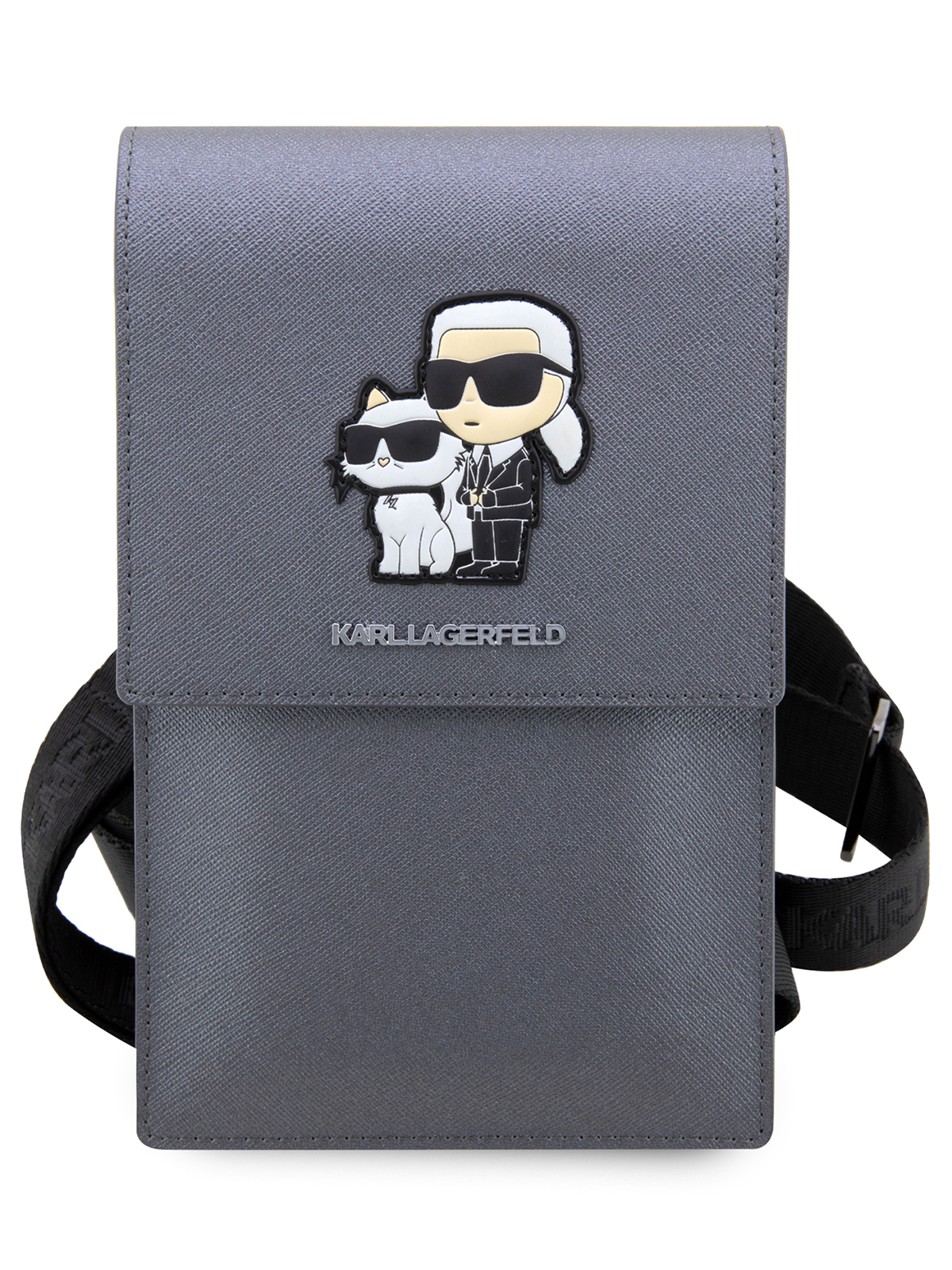 Сумка Karl Lagerfeld для смартфонов из экокожи Karl & Choupette Silver