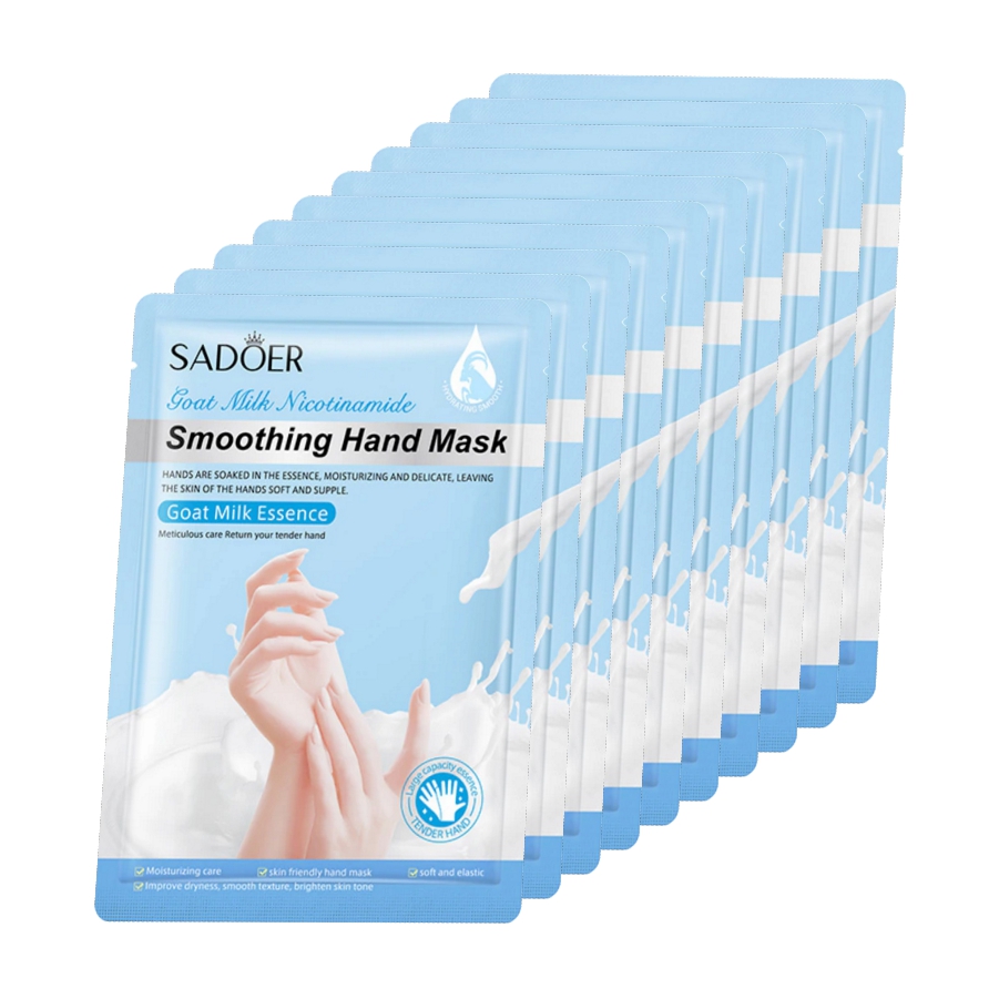 Тканевая маска для рук Sadoer Увлажняющая с эссенцией козьего молока 10 шт тканевая маска для лица и шеи увлажняющая с гиалуроновой кислотой