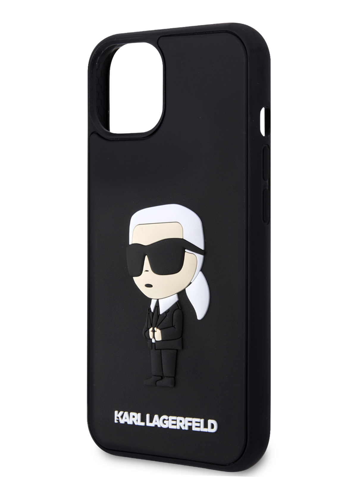 Чехол Karl Lagerfeld для iPhone 14 с 3D принтом, черный