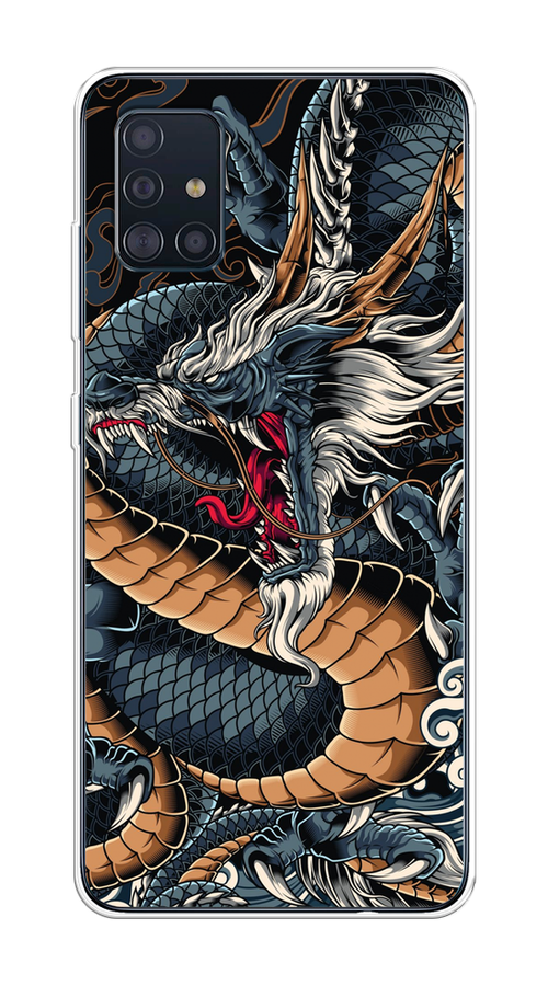 

Чехол на Samsung Galaxy A51 "Japanese Dragon", Коричневый;черный;синий, 28950-1