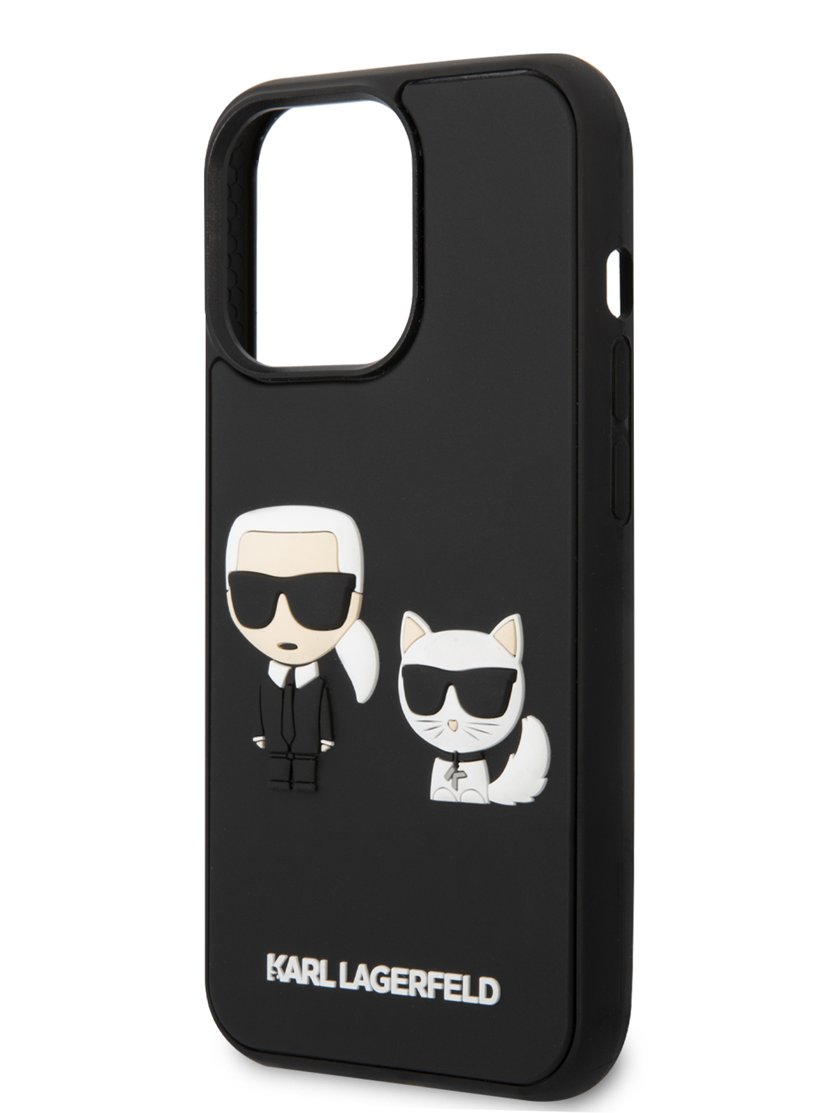 Чехол Karl Lagerfeld для iPhone 13 Pro с 3D принтом Karl and Choupette, черный