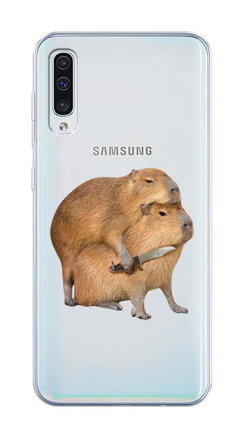 

Чехол на Samsung Galaxy A50/A30S "Капибара с ножом", Бежевый, 27750-1