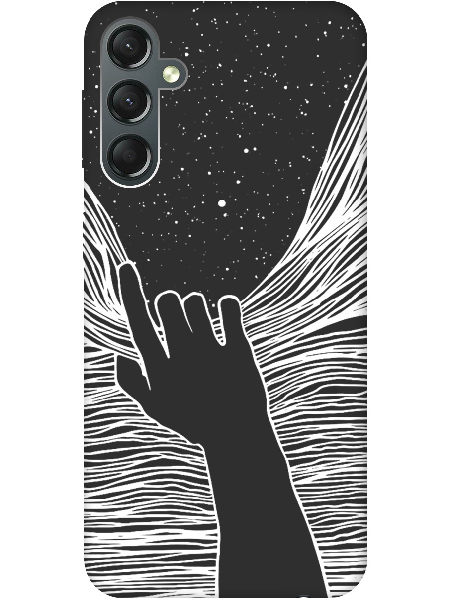 

Силиконовый чехол на Samsung Galaxy A24 с рисунком "Рука и нити" Soft Touch черный, 20001389