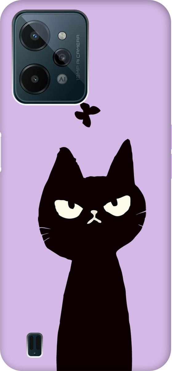 

Чехол на realme C31 Silky Touch Premium с принтом "Disgruntled Cat" сиреневый, Фиолетовый;черный, 1573100