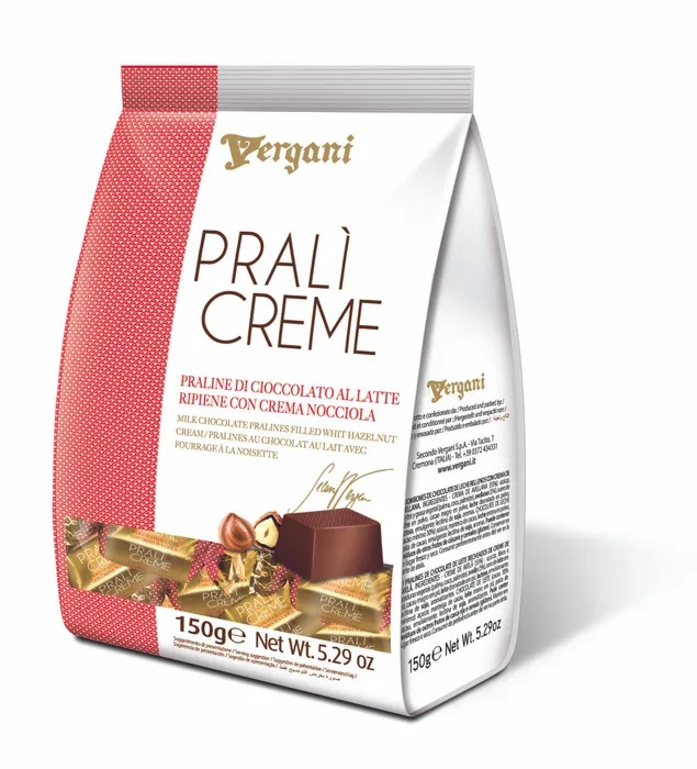 Конфеты Vergani Pralicrme Hazelnut молочный шоколад с фундучным кремом, 150 г