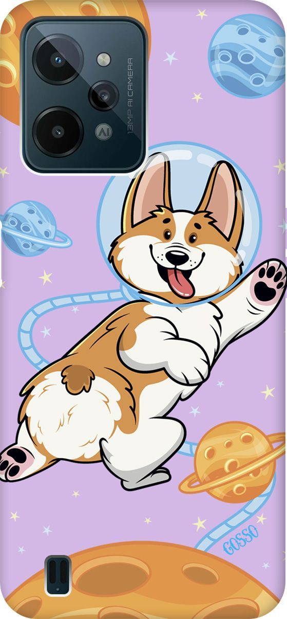 

Чехол на realme C31 Silky Touch Premium с принтом "CosmoCorgi" сиреневый, Фиолетовый;коричневый, 1573000