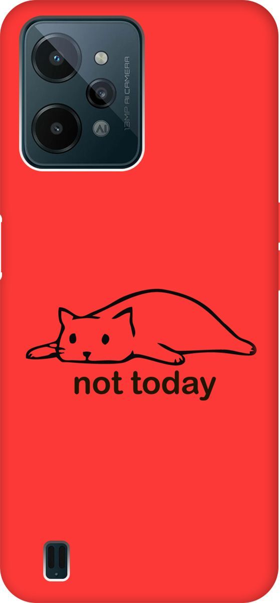 

Чехол на realme C31 Silky Touch Premium с принтом "Not Today" красный, Красный;черный, 1573200