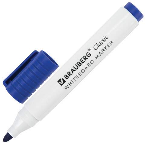 

Маркер стираемый для белых досок BRAUBERG "CLASSIC" арт. 152115, 12 шт., Синий