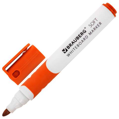 

Маркер стираемый для белых досок BRAUBERG "SOFT" арт. 152108, 12 шт., Оранжевый