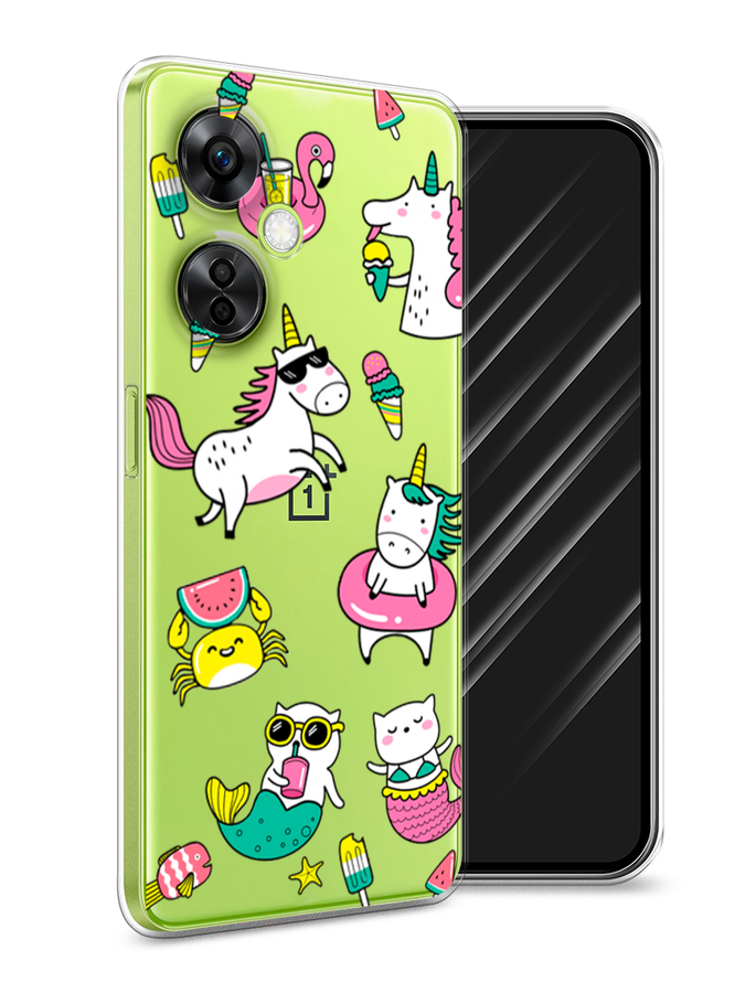 

Чехол Awog на OnePlus Nord N30 5G/Nord CE3 5G/Nord CE3 Lite "На отдыхе", Белый;бирюзовый;розовый, 153750-2