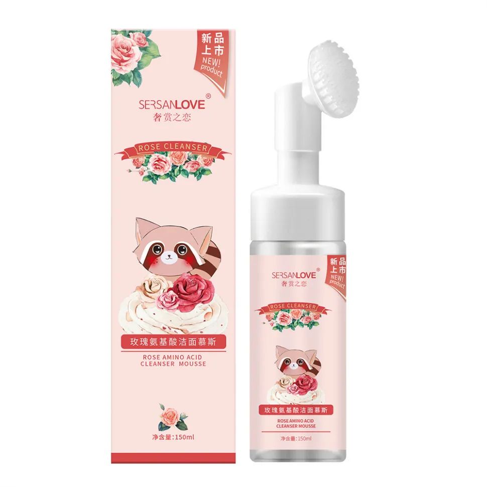 Пенка-мусс для умывания с щеточкой SersanLove Rose Amino Acid Cleanser Mousse 150 мл 595₽