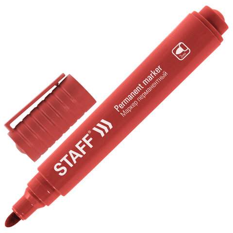 

Маркер перманентный STAFF "Basic Budget PM-125" арт. 152176, 12 шт., Красный