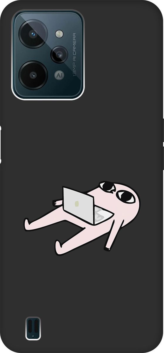 

Матовый Soft Touch Чехол на Realme C31 с 3D принтом "Freelance" черный, Черный;розовый, 1571300