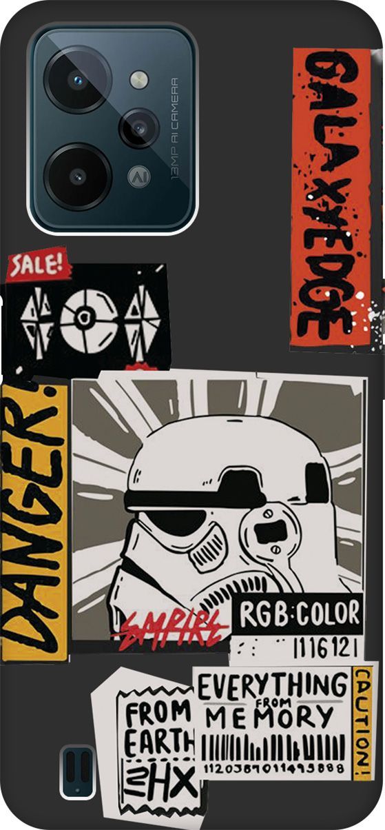 

Чехол на Realme C31 с 3D принтом "Stormtrooper Stickers" черный, Черный;белый, 1571300