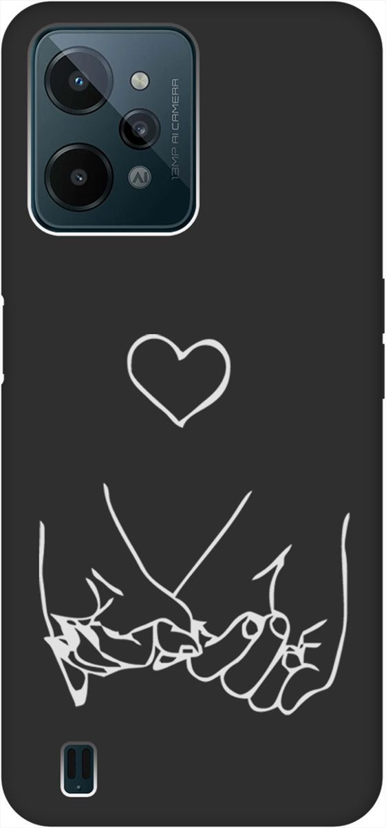 

Матовый Soft Touch Чехол на realme C31 с 3D принтом "Lovers Hands W" черный, Черный;белый, 1571300