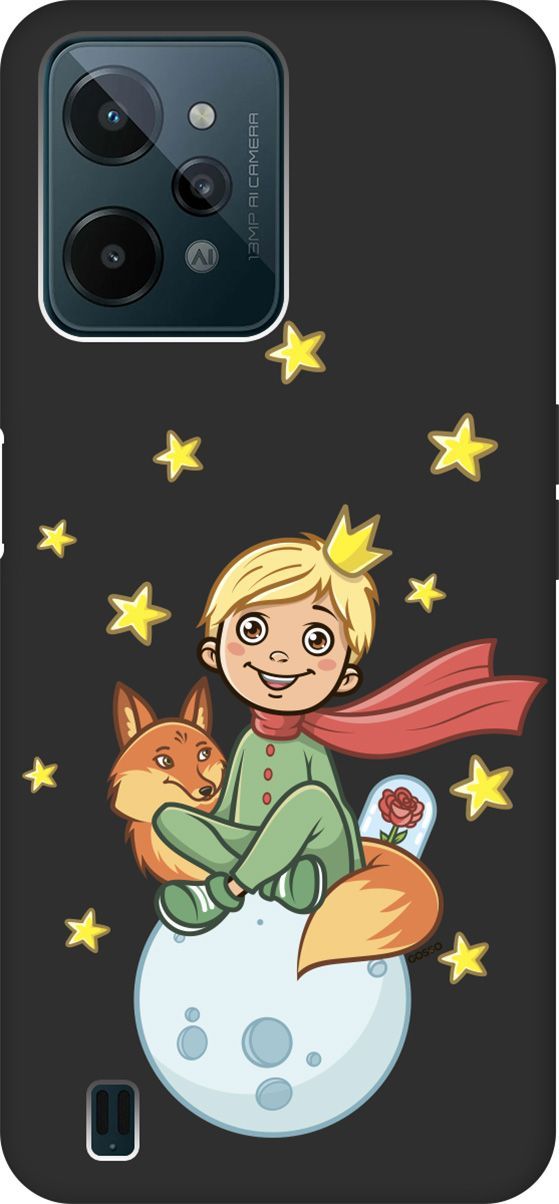 

Матовый Soft Touch Чехол на Realme C31 с 3D принтом "Little Prince" черный, Черный;бежевый, 1571200