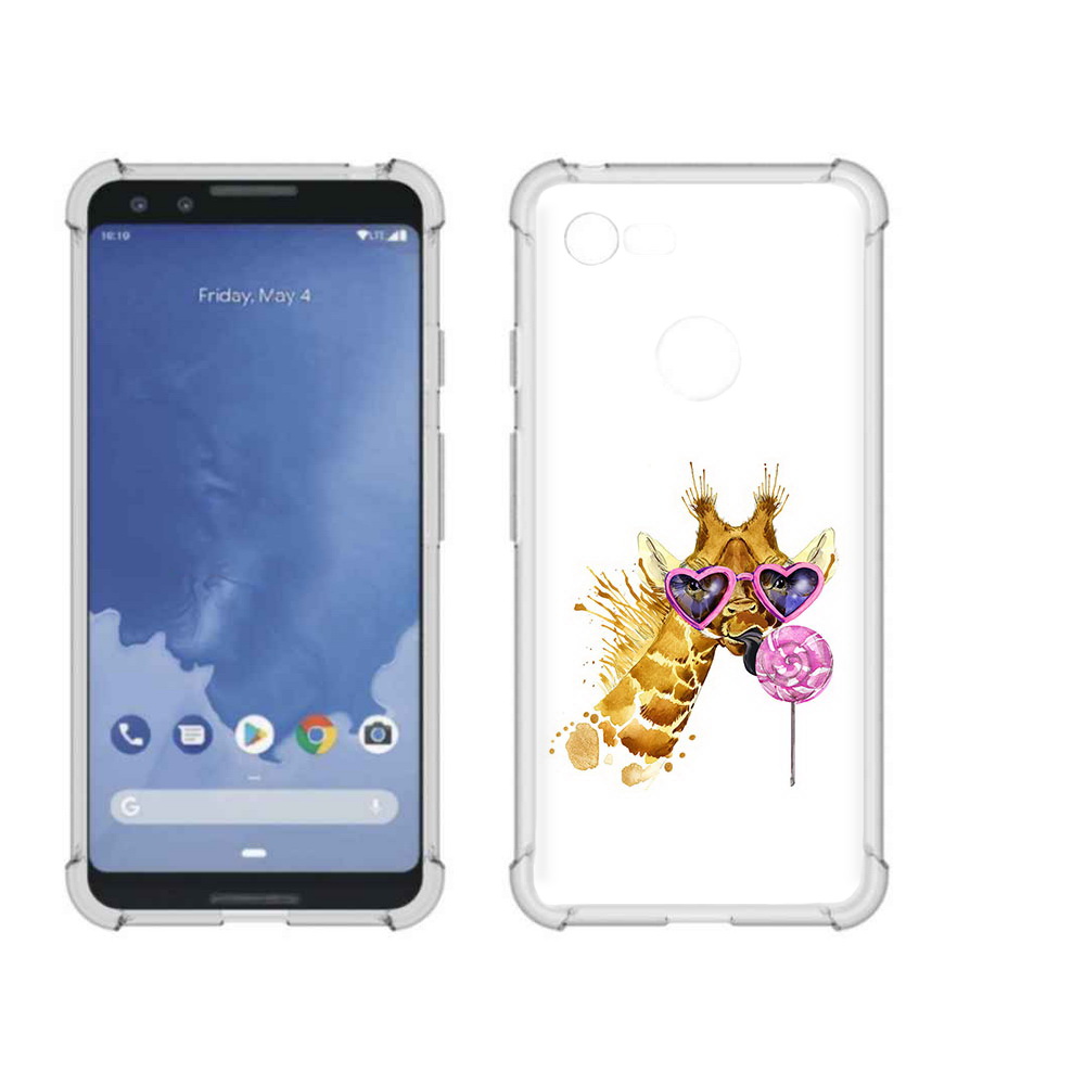 

Чехол MyPads Tocco для Google Pixel 3 акварельный жираф, Прозрачный, Tocco