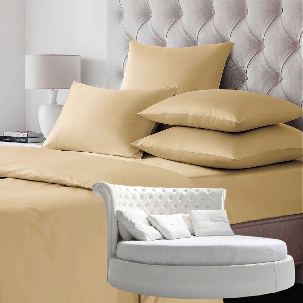 

Простыня на резинке Maktex 00-00210972 230x230 сатин,бежевый