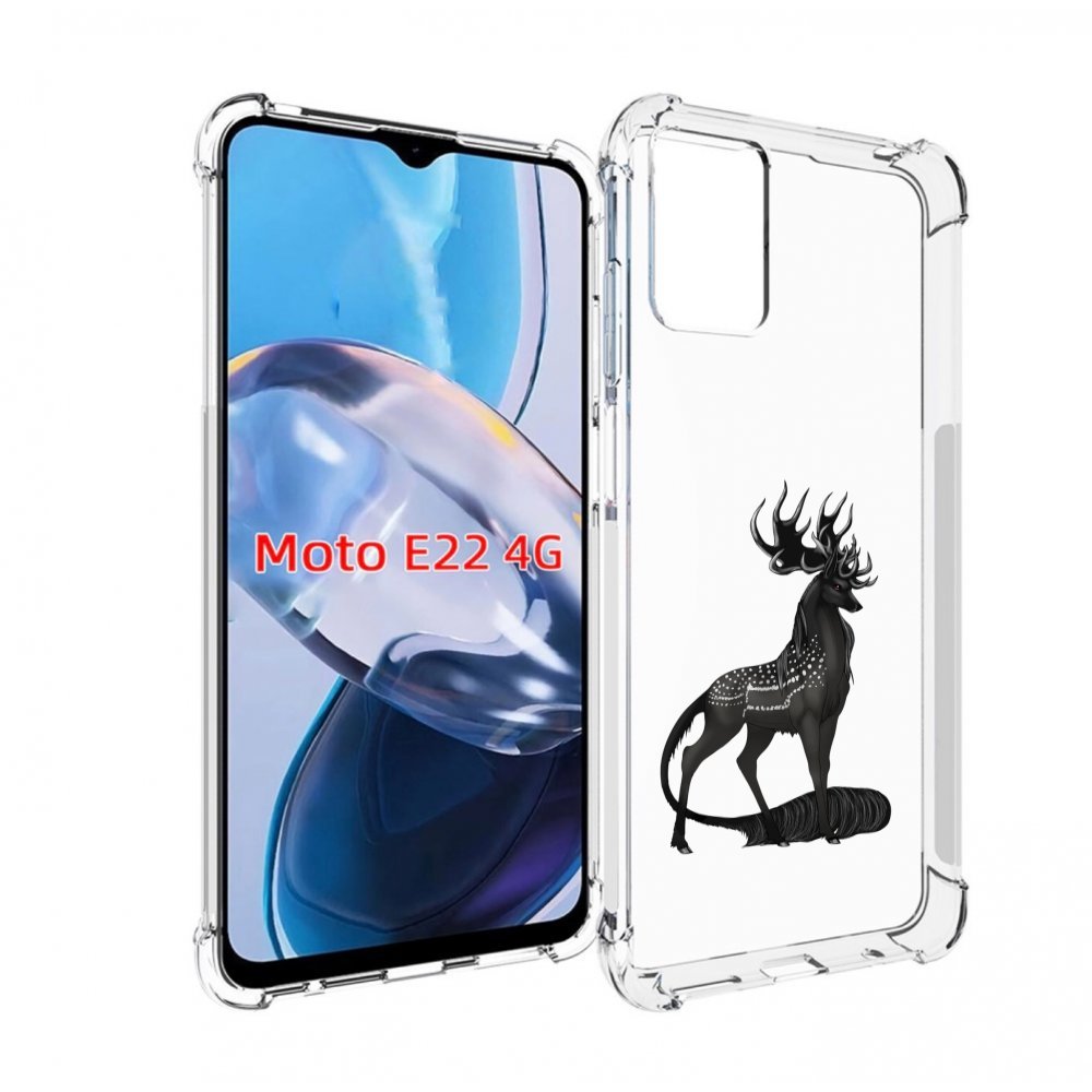 

Чехол MyPads красивый-черный-олень для Motorola Moto E22 4G / E22i 4G, Прозрачный, Tocco
