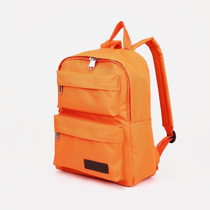 Рюкзак на молнии, RISE 2 наружных кармана, оранжевый термосумка на молнии 5 8 л 2 наружных кармана оранжевый